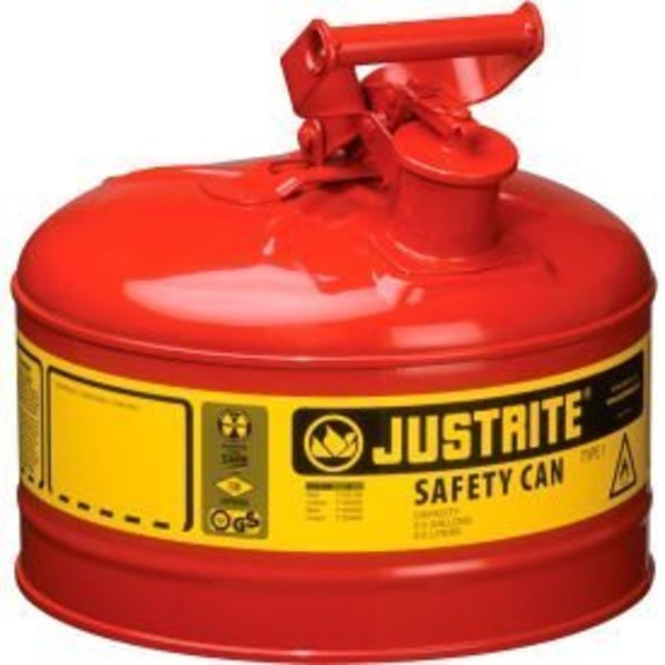Justrite 2 1/2 gal Red Steel 7125100